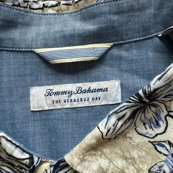Tommy Bahama Veracruz Cay bubtton up Tropical size XXL short sleeve old school - Picture 4 of 11